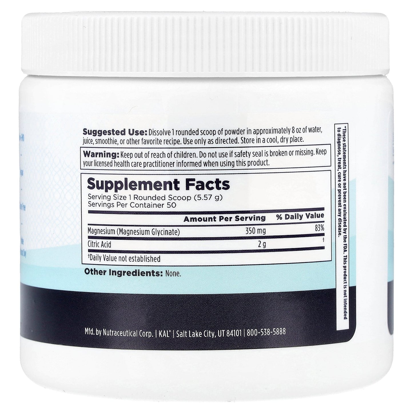 KAL, Calming Magnesium Glycinate Powder, Unflavored, 9.84 oz (279 g)