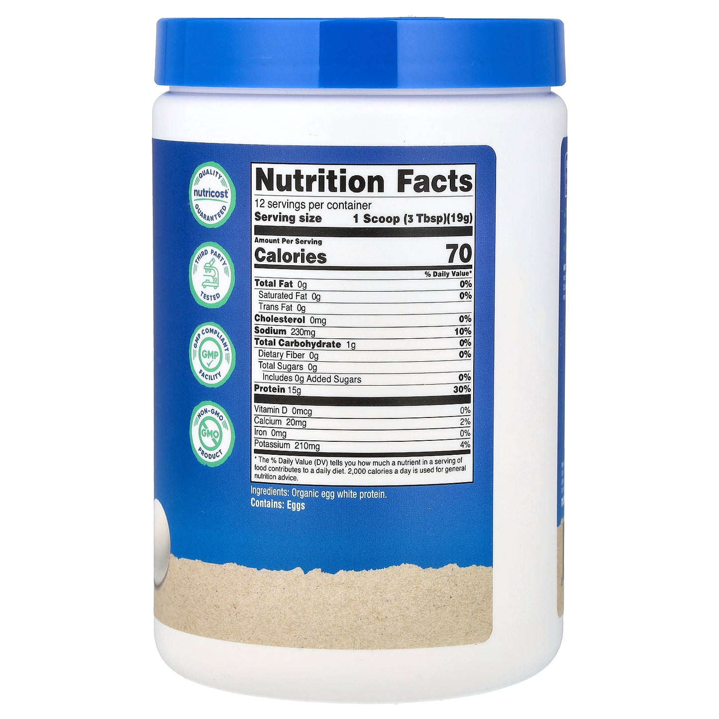 Nutricost, Organic Egg White Protein, Unflavored, 8.1 oz (227 g)