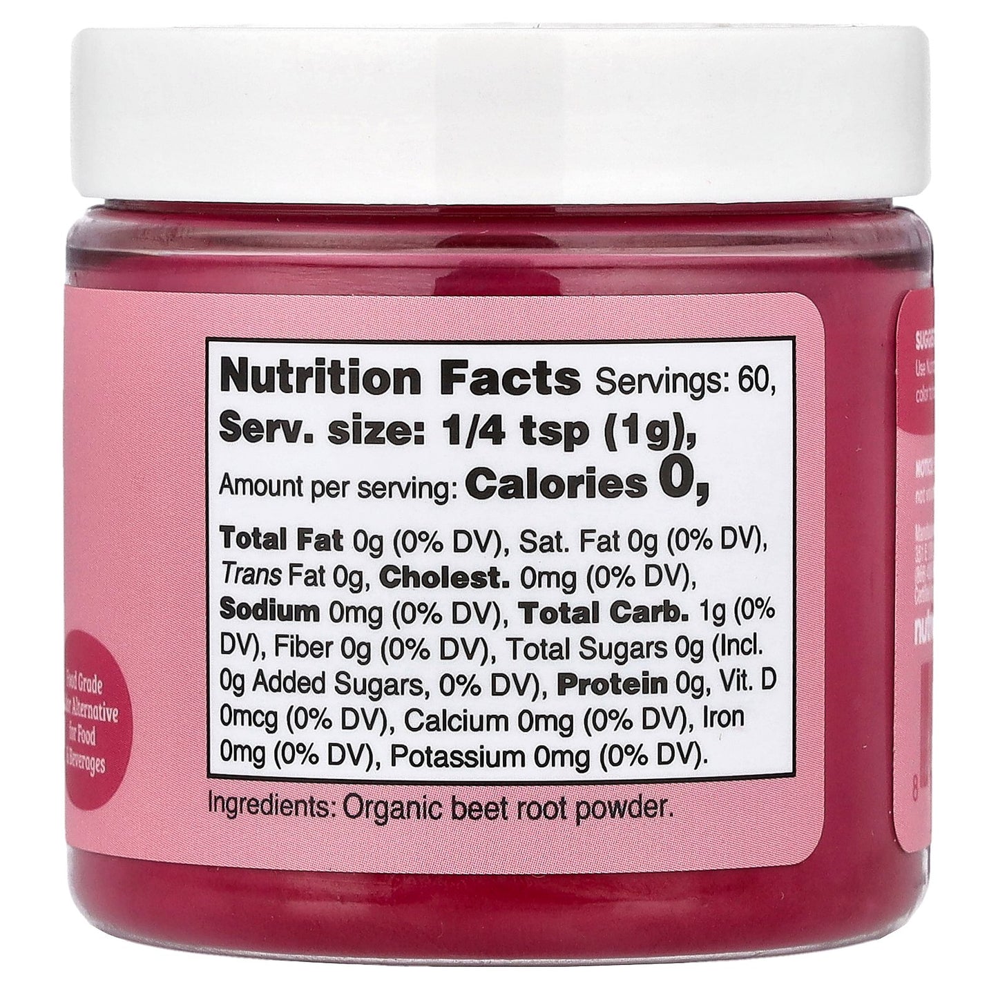 Nutricost, Nutricolor™, Pink Organic Beet Root, 2.1 oz (60 g)