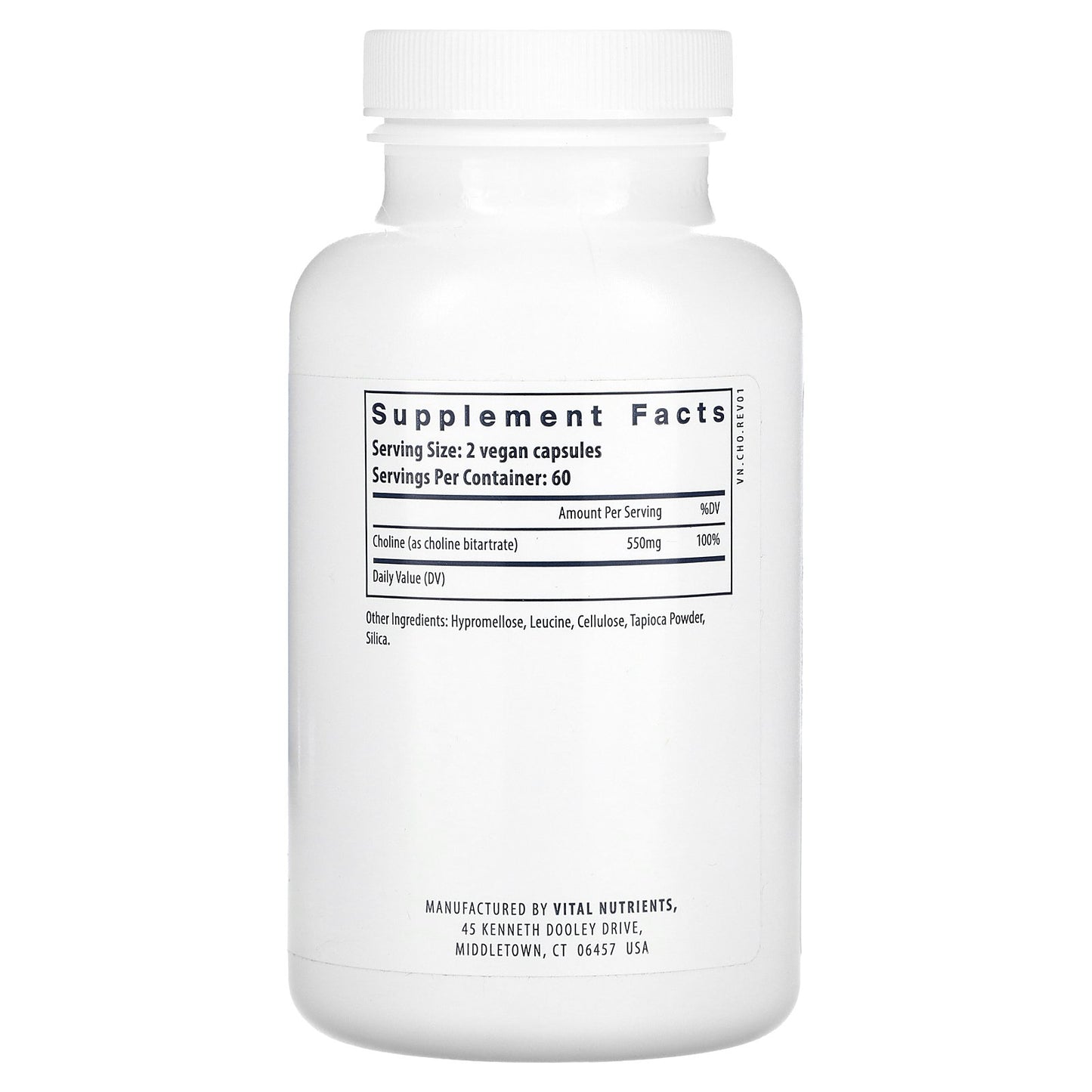 Vital Nutrients, Choline, 120 Vegan Capsules (275 mg per Capsule)