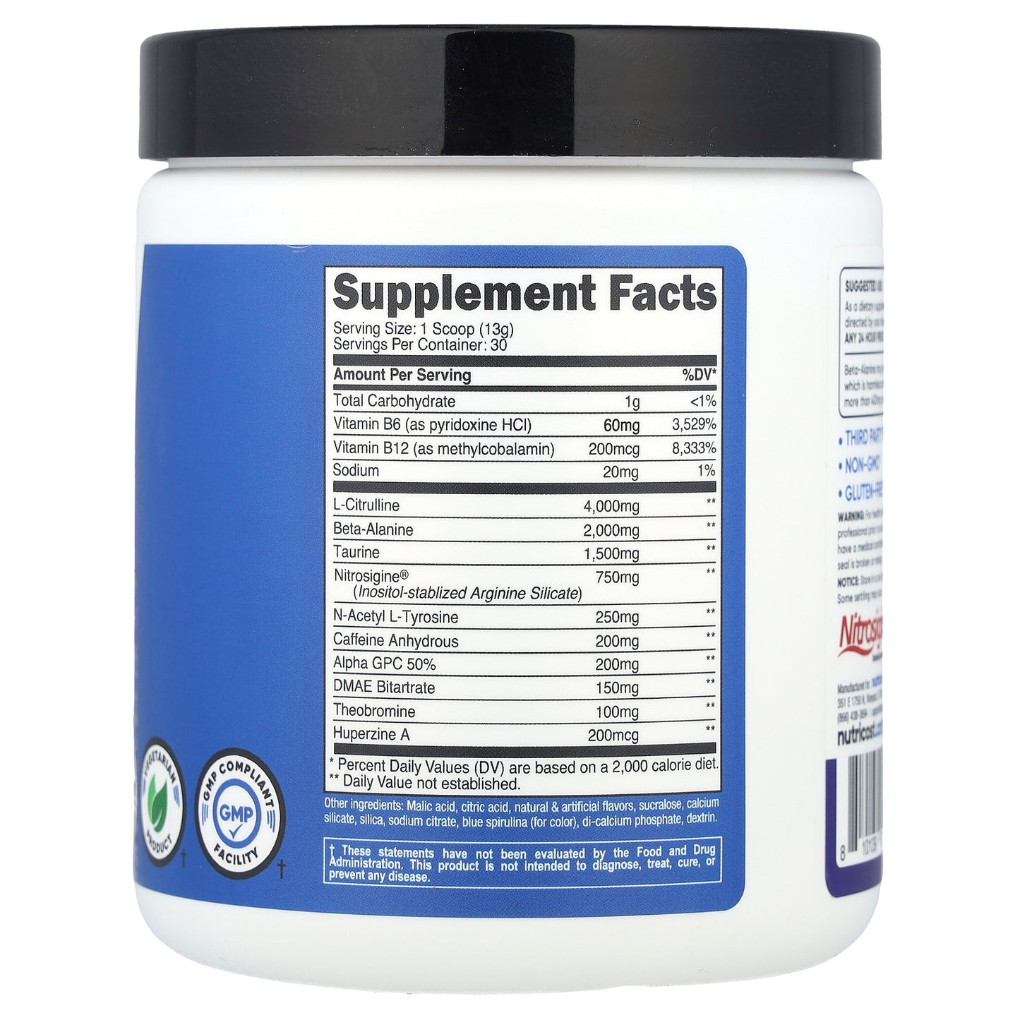 Nutricost, Performance, Pre-Workout Complex, Blue Raspberry, 13.8 oz (387 g)