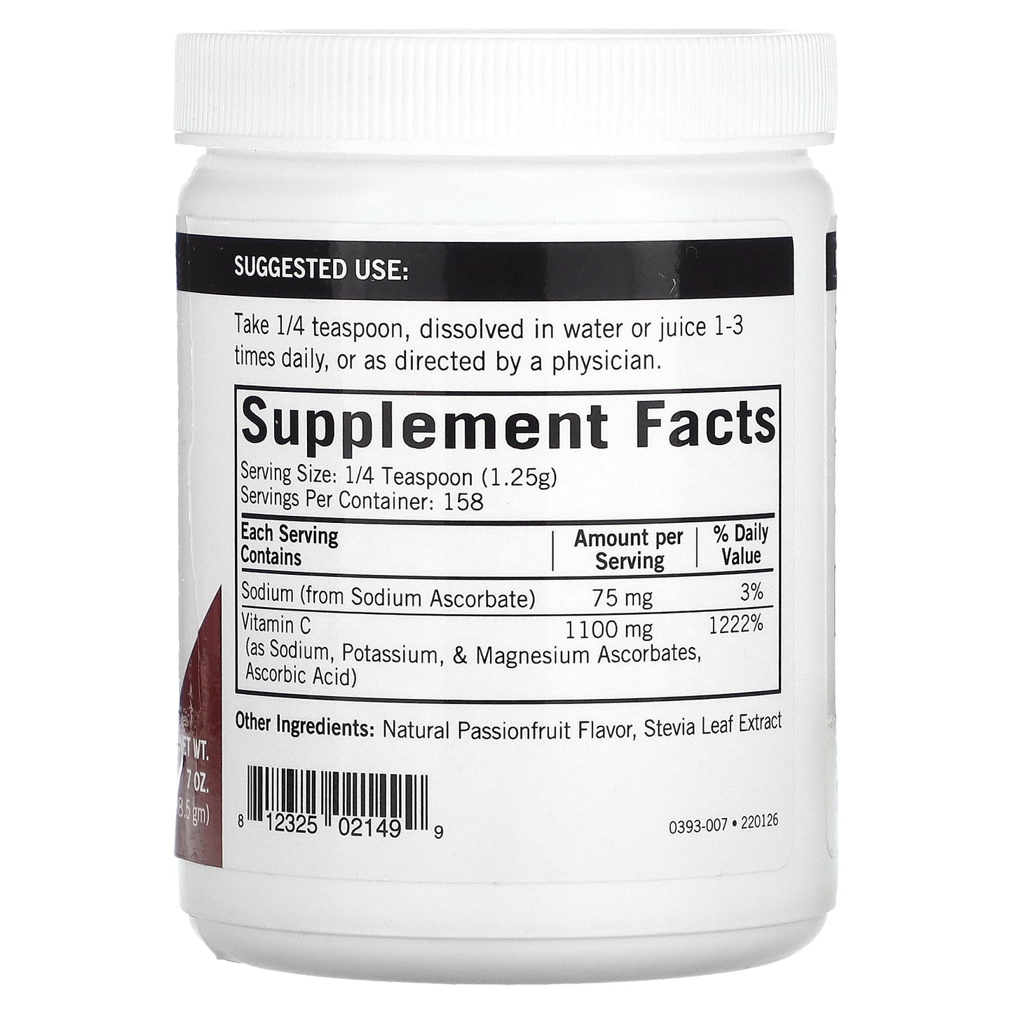 Kirkman Labs, Buffered Vitamin C Powder, Passionfruit, 7 oz (198.5 g)