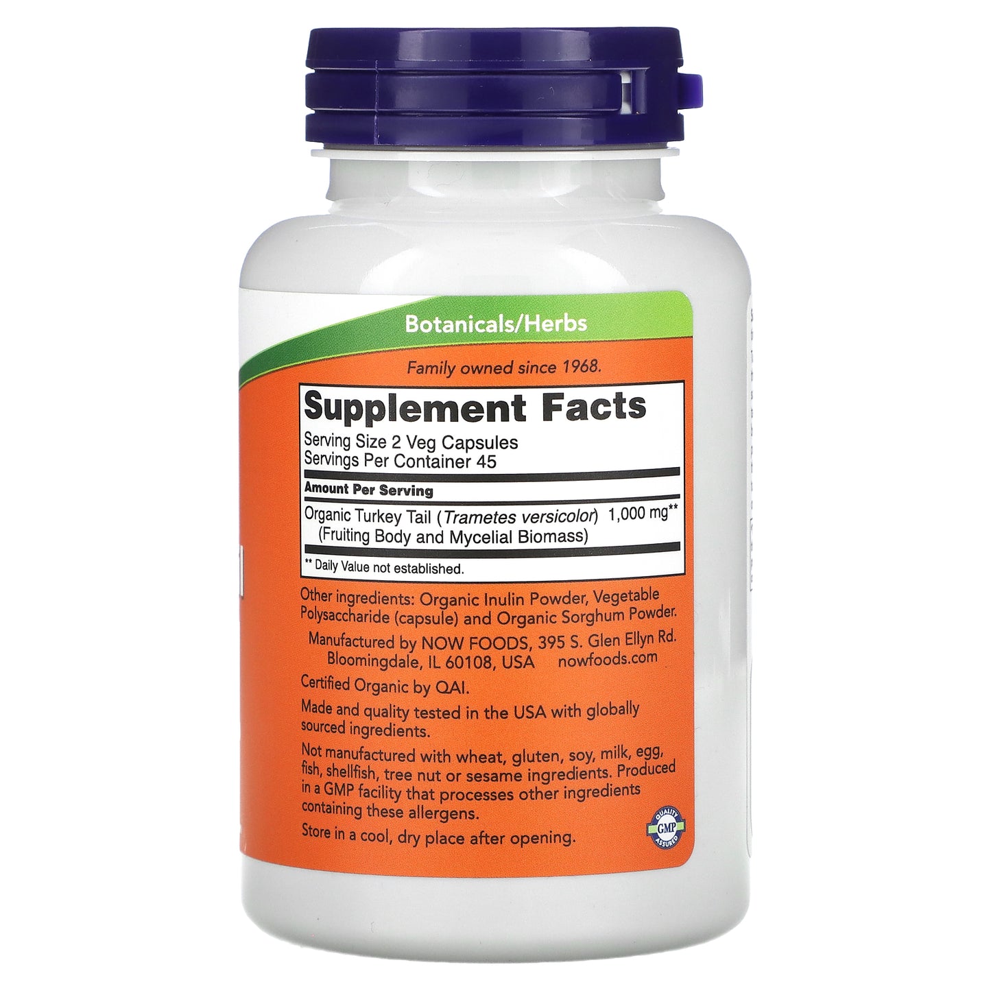 NOW Foods, Turkey Tail, 500 mg, 90 Veg Capsules