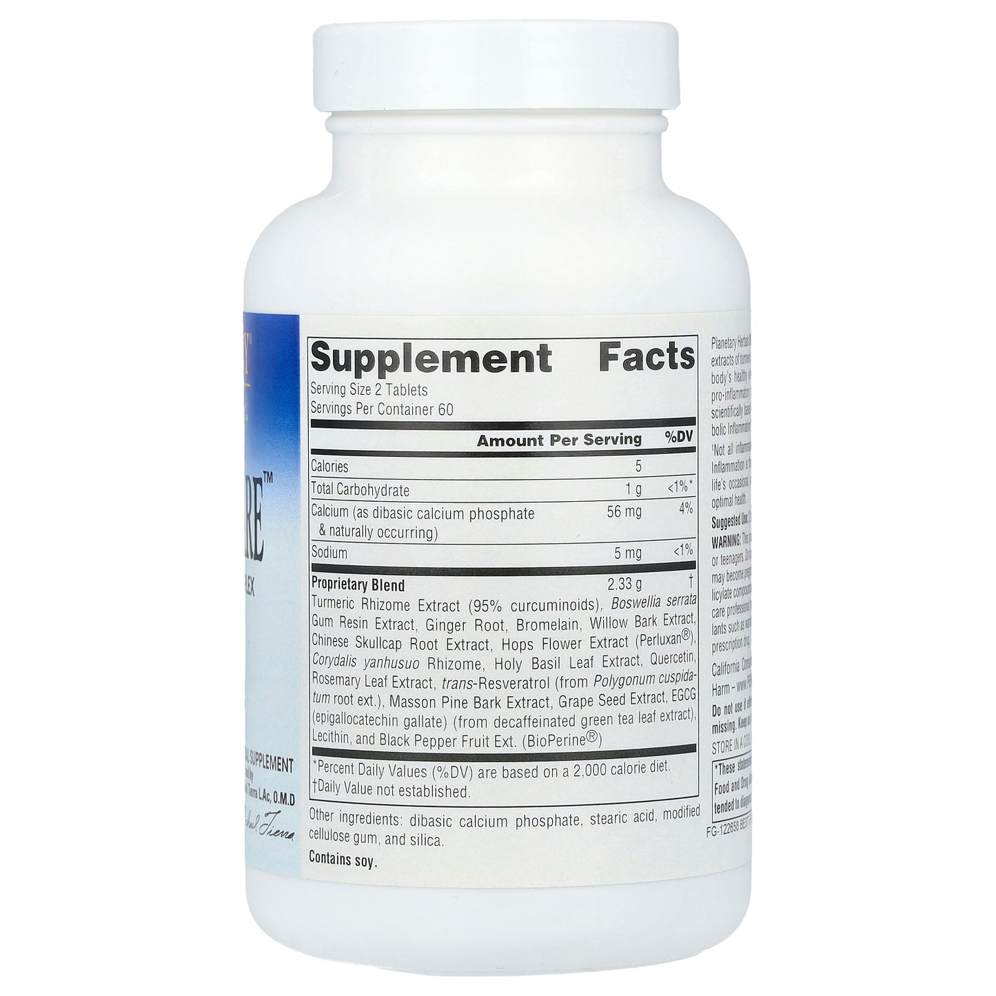 Planetary Herbals, Inflama-Care™, Turmeric/Boswellia Complex, 120 Tablets