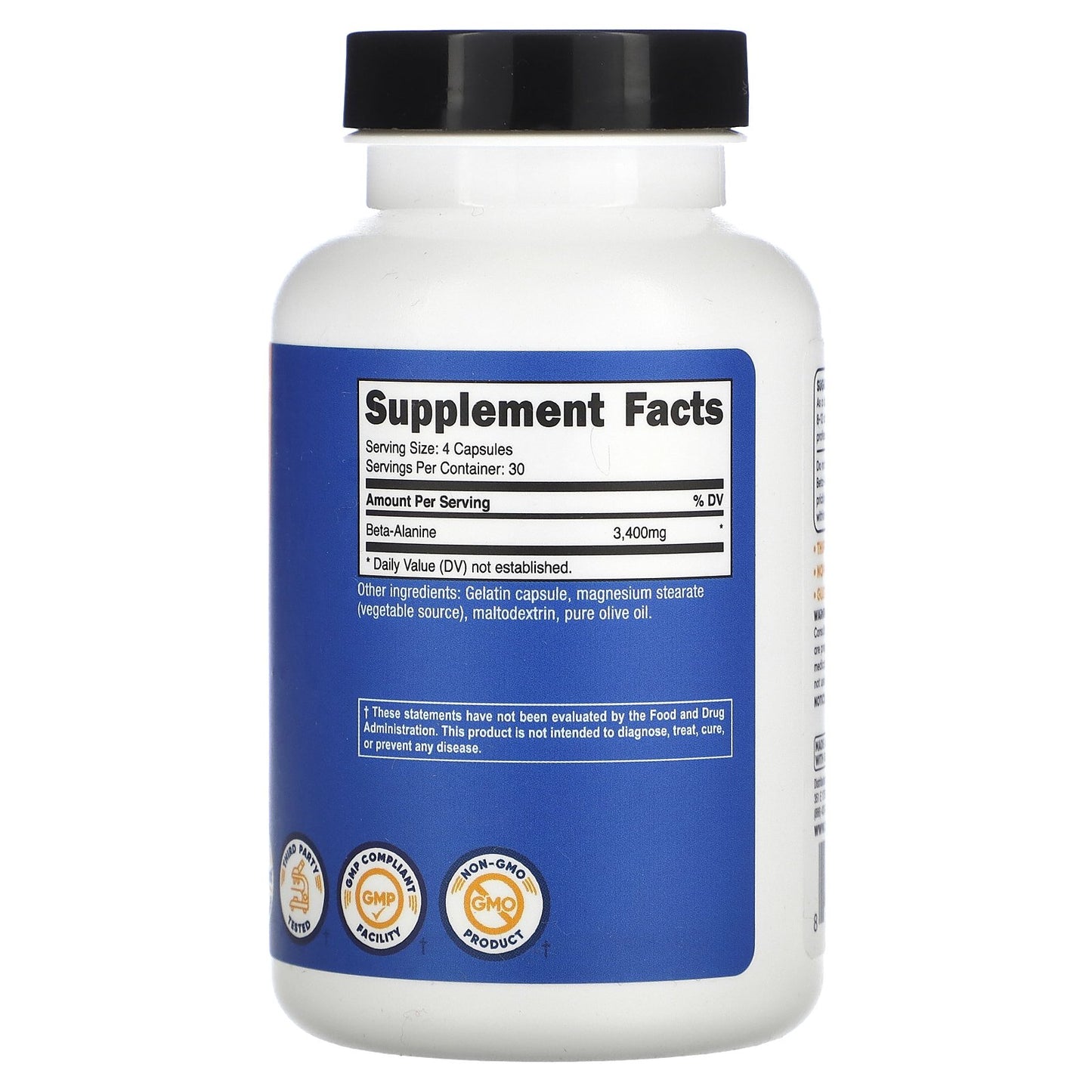 Nutricost, Beta-Alanine, 120 Capsules (850 mg per Capsule)