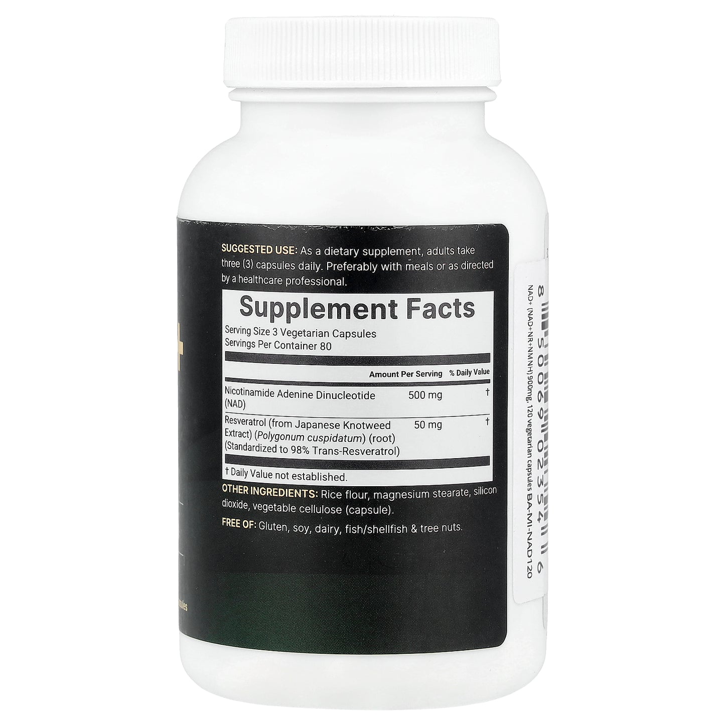 Micro Ingredients, NAD+, 240 Vegetarian Capsules