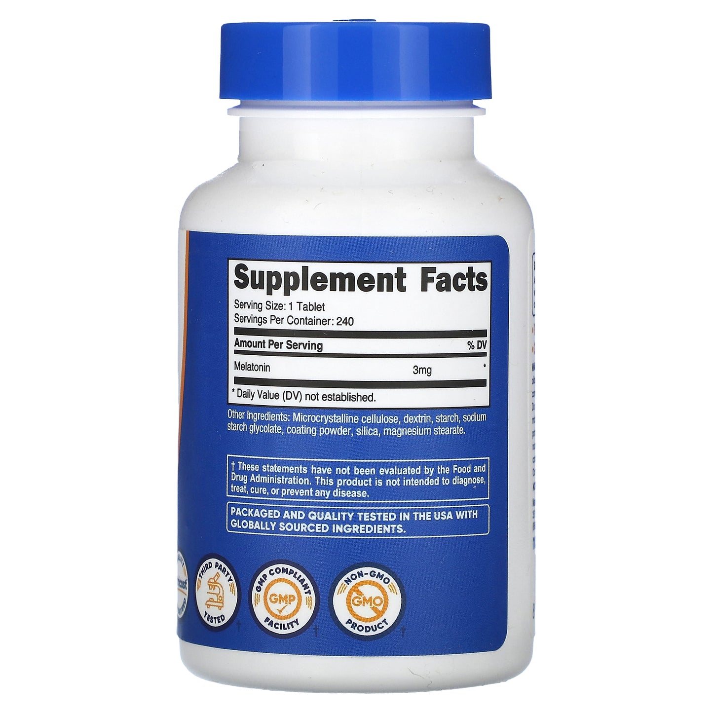 Nutricost, Melatonin, 3 mg, 240 Tablets