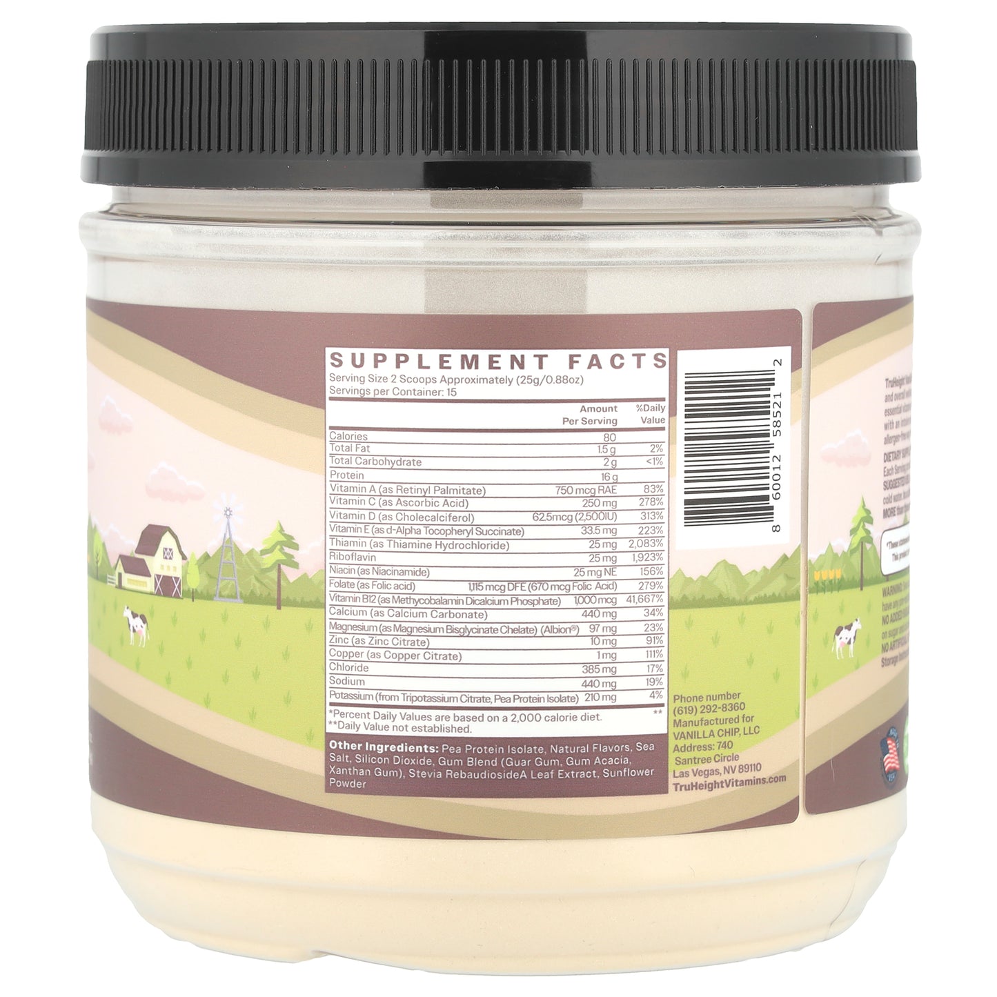 TruHeight, Kids and Teens Growth Pea Protein Shake, For Kids 5+, Vanilla, 0.82 lbs (374 g)