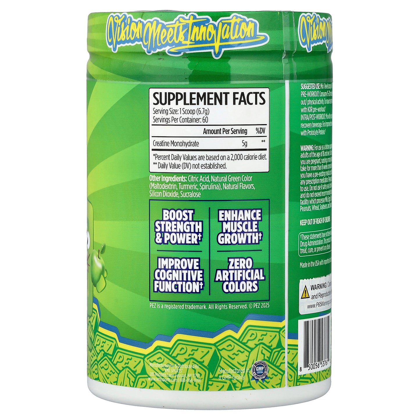 VMI Sports, Creatine Monohydrate, Pez® Sour Green Apple, 14.18 oz (402 g)