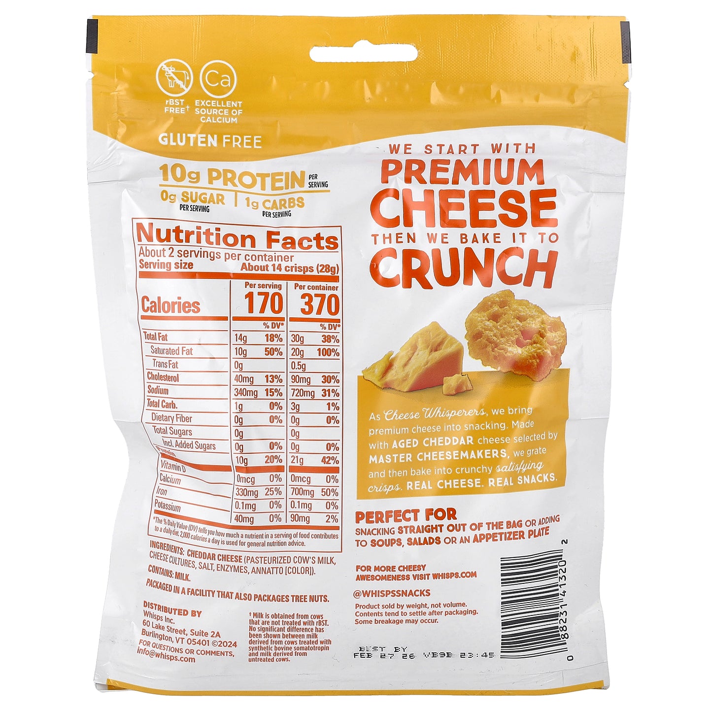 Whisps, Cheese Crisps, Cheddar , 2.12 oz (60 g)