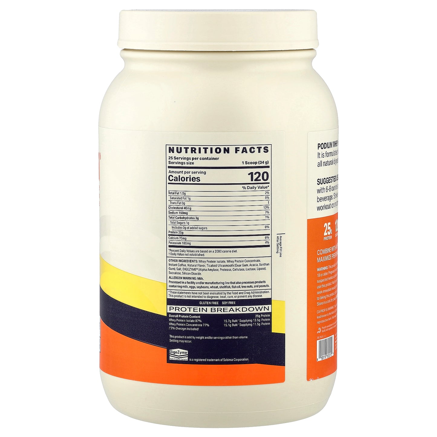 Podium Nutrition, Whey Protein Powder, Coffee Ice Cream, 1.87 lb (850 g)