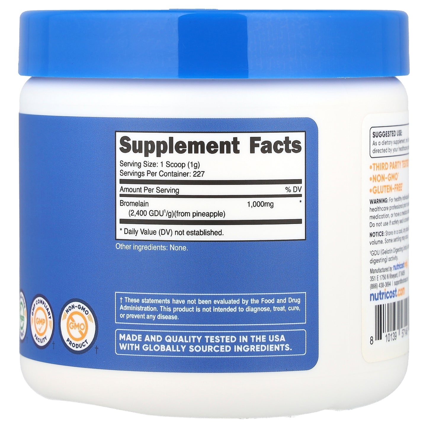 Nutricost, Bromelain, Unflavored, 8.1 oz (227 g)