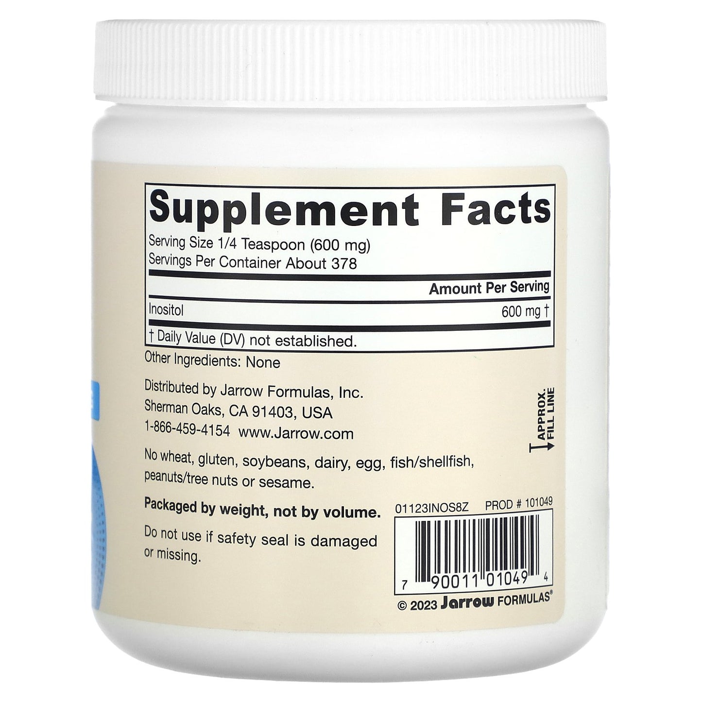 Jarrow Formulas, Inositol, 600 mg, 8 oz (227 g)