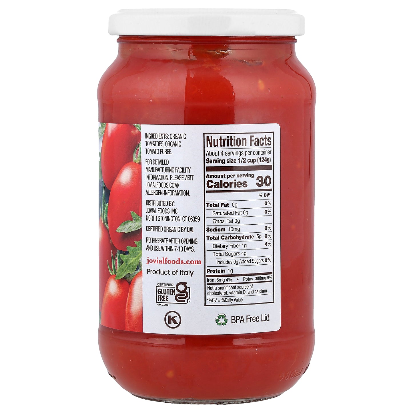 Jovial, Organic Crushed Tomatoes, 18.3 oz (520 g)