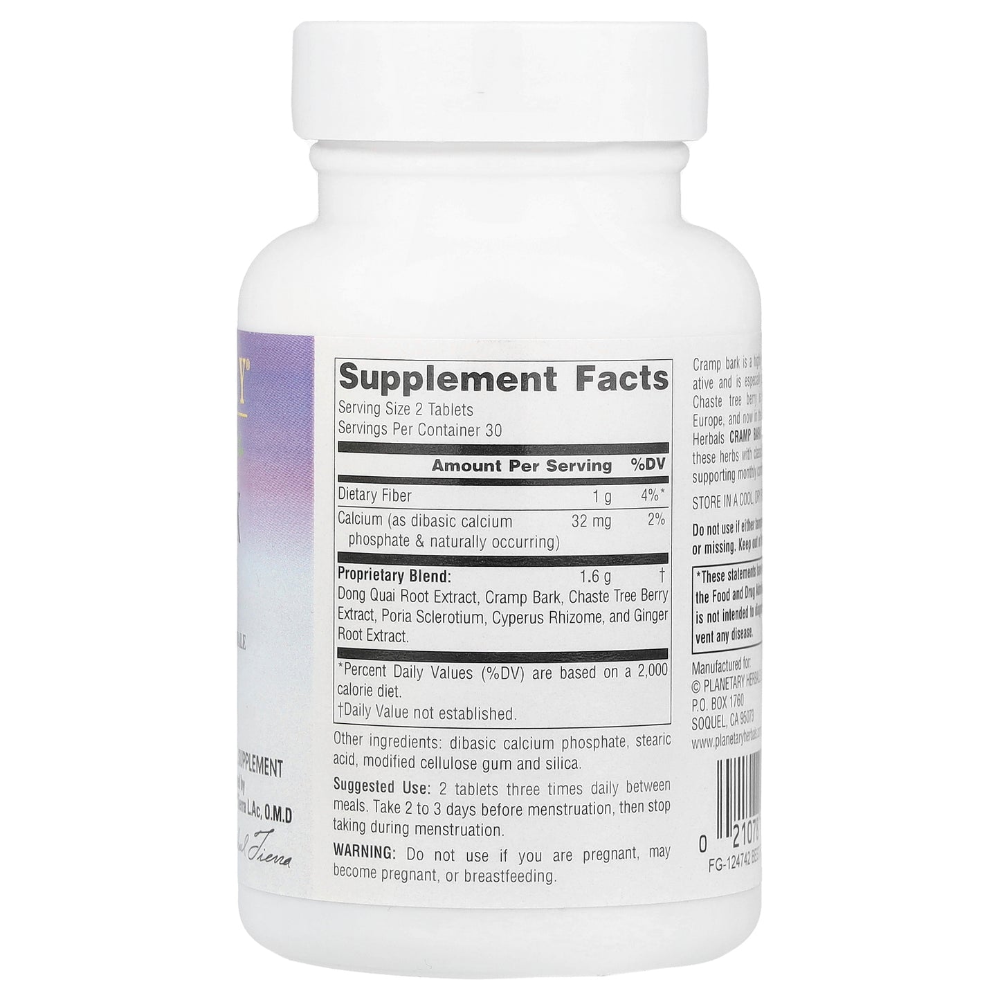 Planetary Herbals, Cramp Bark Comfort™, 60 Tablets (400 mg per Tablet)