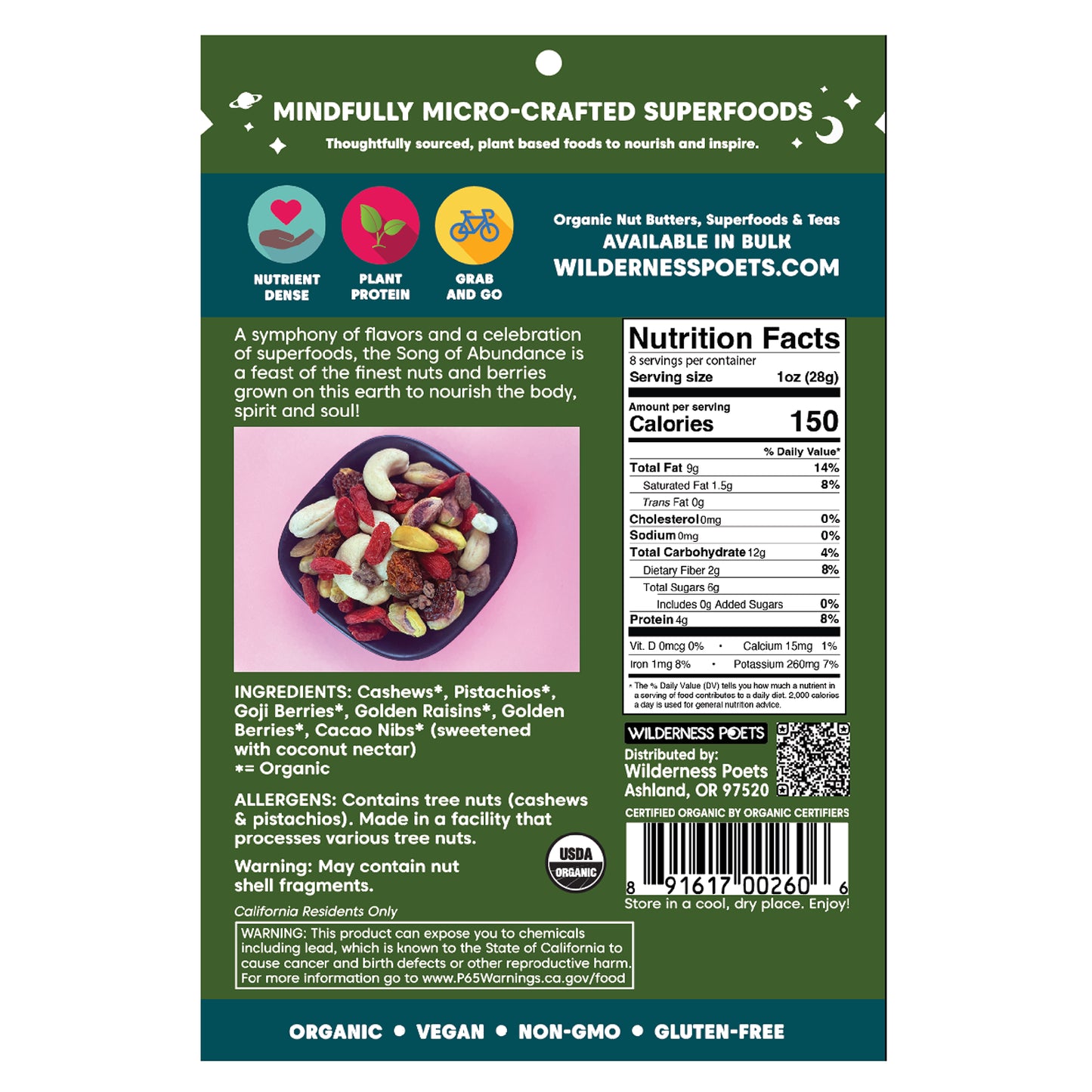 Wilderness Poets, Wild Mix, Abundance Trail Mix, 8 oz (226 g)