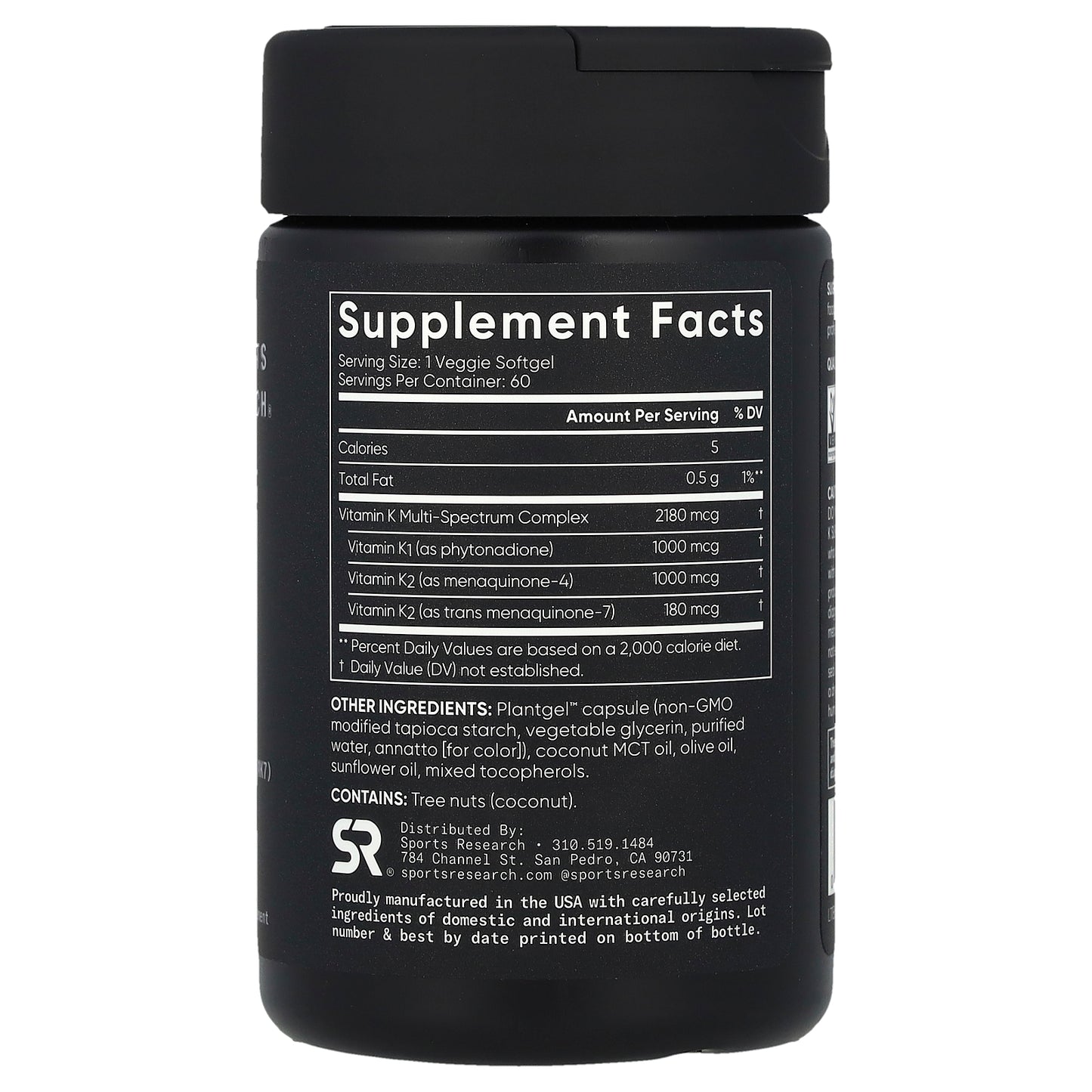 Sports Research, Vitamin K, Multi-Spectrum, 60 Veggie Softgels