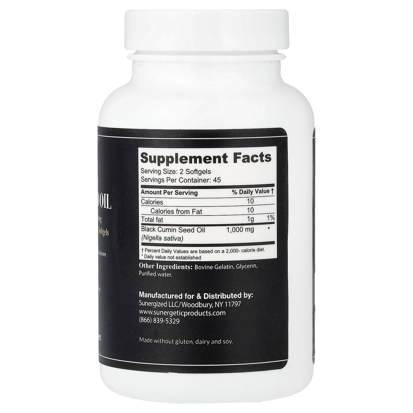 Sunergetic, Premium Black Cumin Seed Oil, 90 Softgels (500 mg per Softgel)