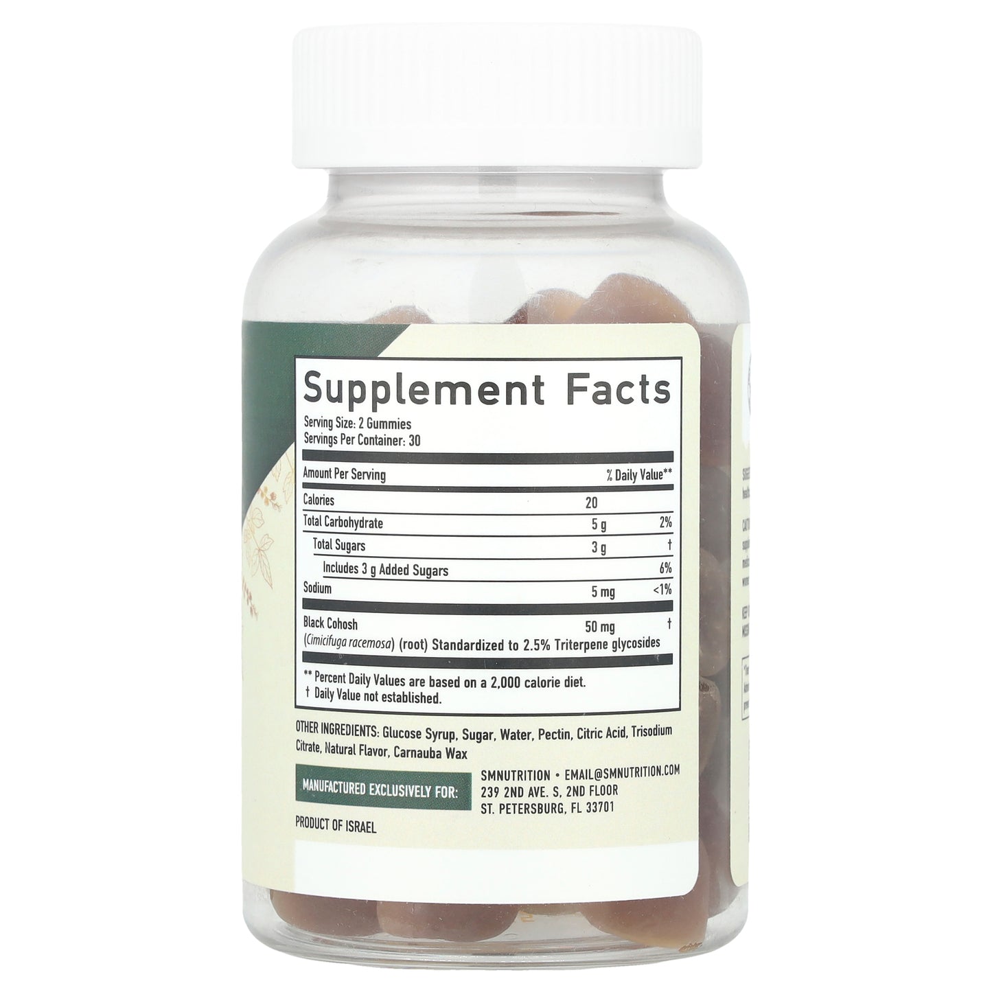 SMNutrition, Black Cohosh Root Gummies, Sweet Peach , 60 Gummies