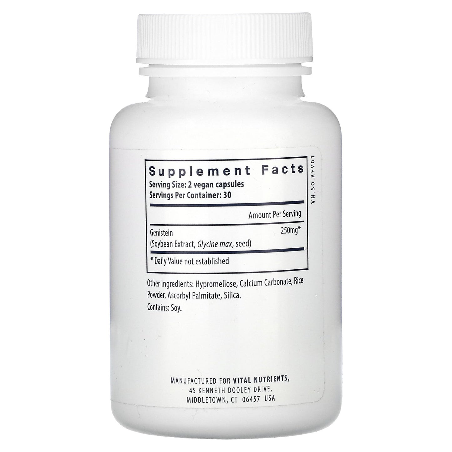 Vital Nutrients, Genistein, 60 Vegan Capsules (125 mg per Capsule)