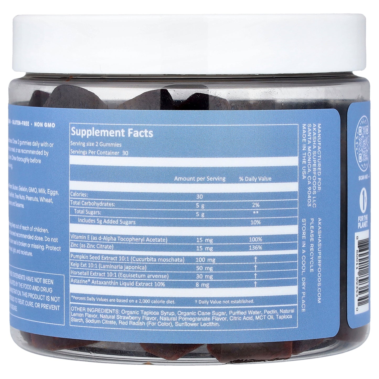 Akasha Superfoods, Grow, Hair & Beauty Gummies, Pomegranate Paradise, 60 Gummies