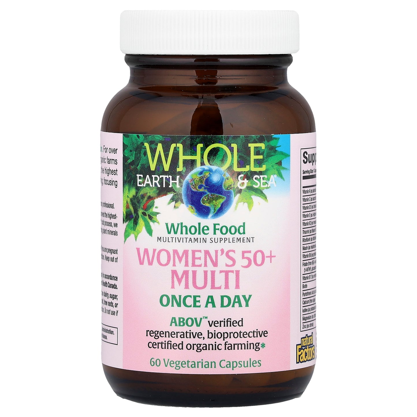 Natural Factors, Whole Earth & Sea®, Women's 50+ Multi, 60 Vegetarian Capsules