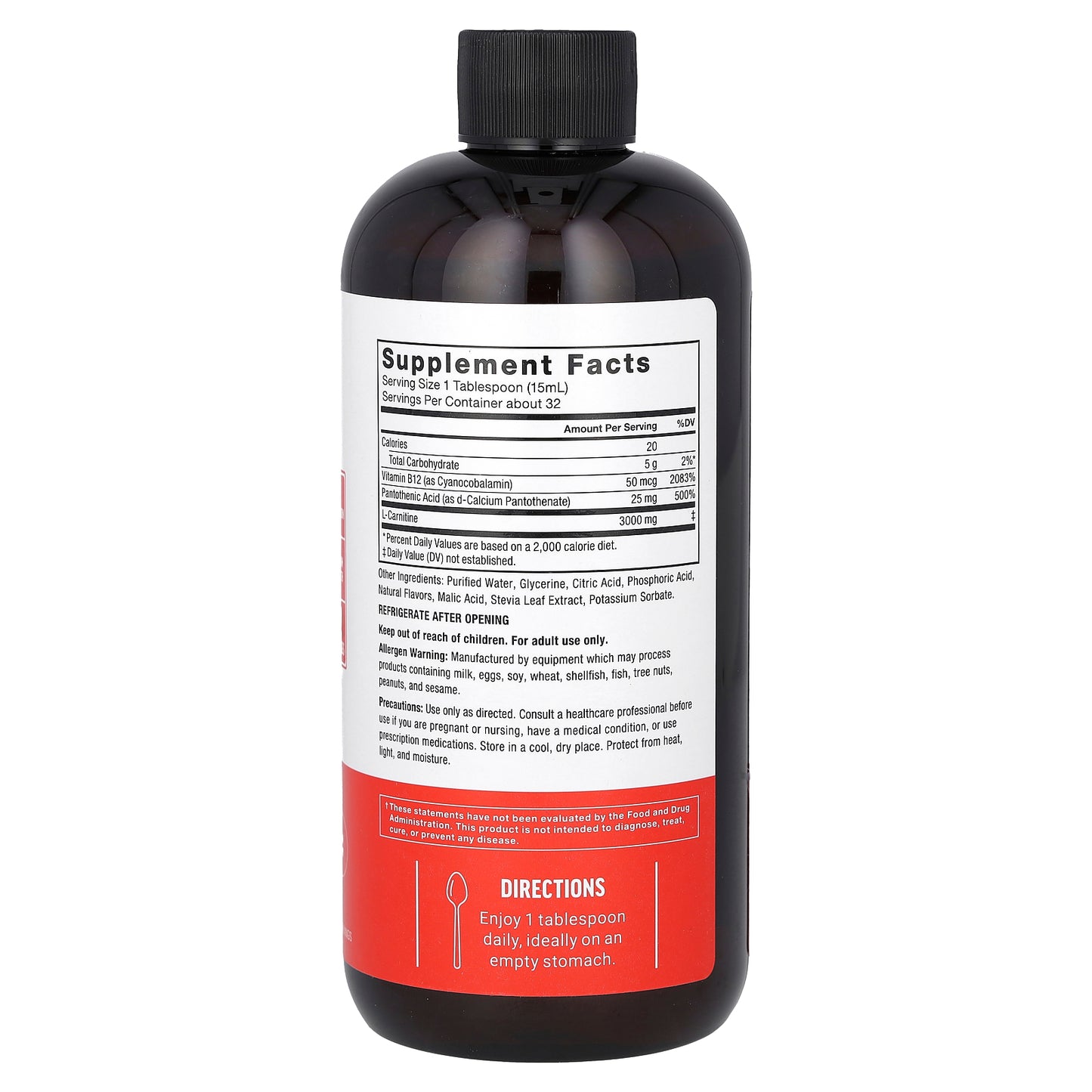 Force Factor, L-Carnitine Liquid, Berry, 3,000 mg , 16 fl oz (473 ml)