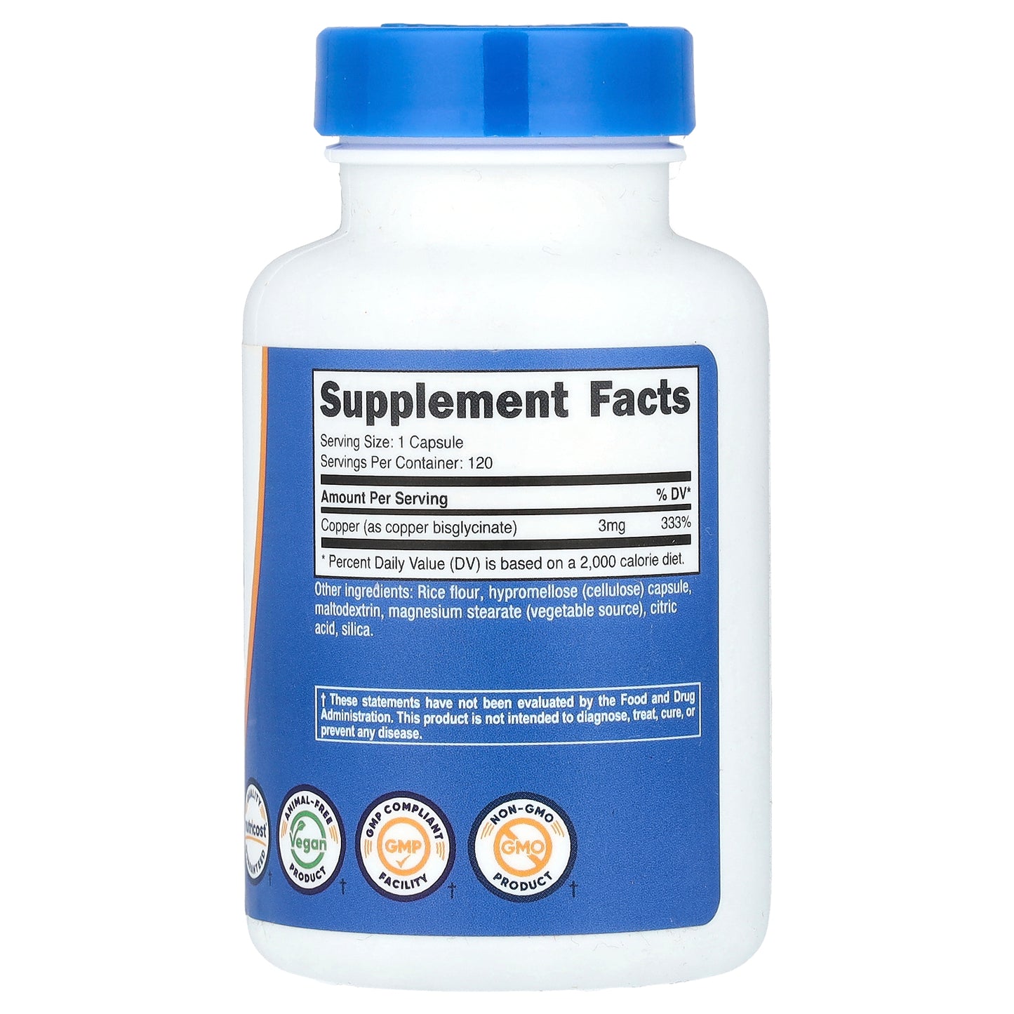 Nutricost, Copper Glycinate, 3 mg, 120 Capsules