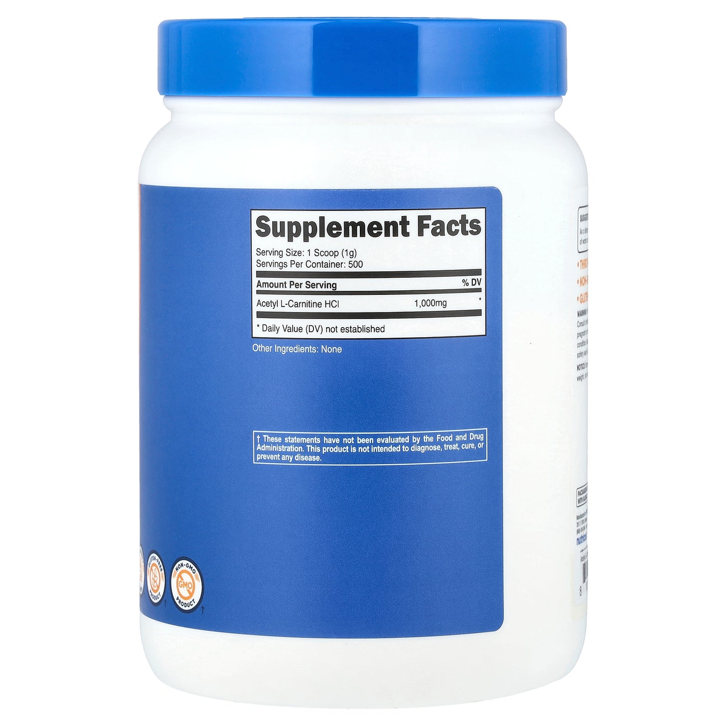 Nutricost, Acetyl L-Carnitine, Unflavored , 1.1 lb (500 g)