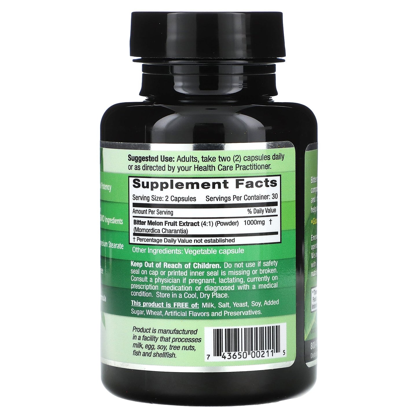 Emerald Laboratories, Bitter Melon, 60 Vegetable Caps (500 mg per Capsule)