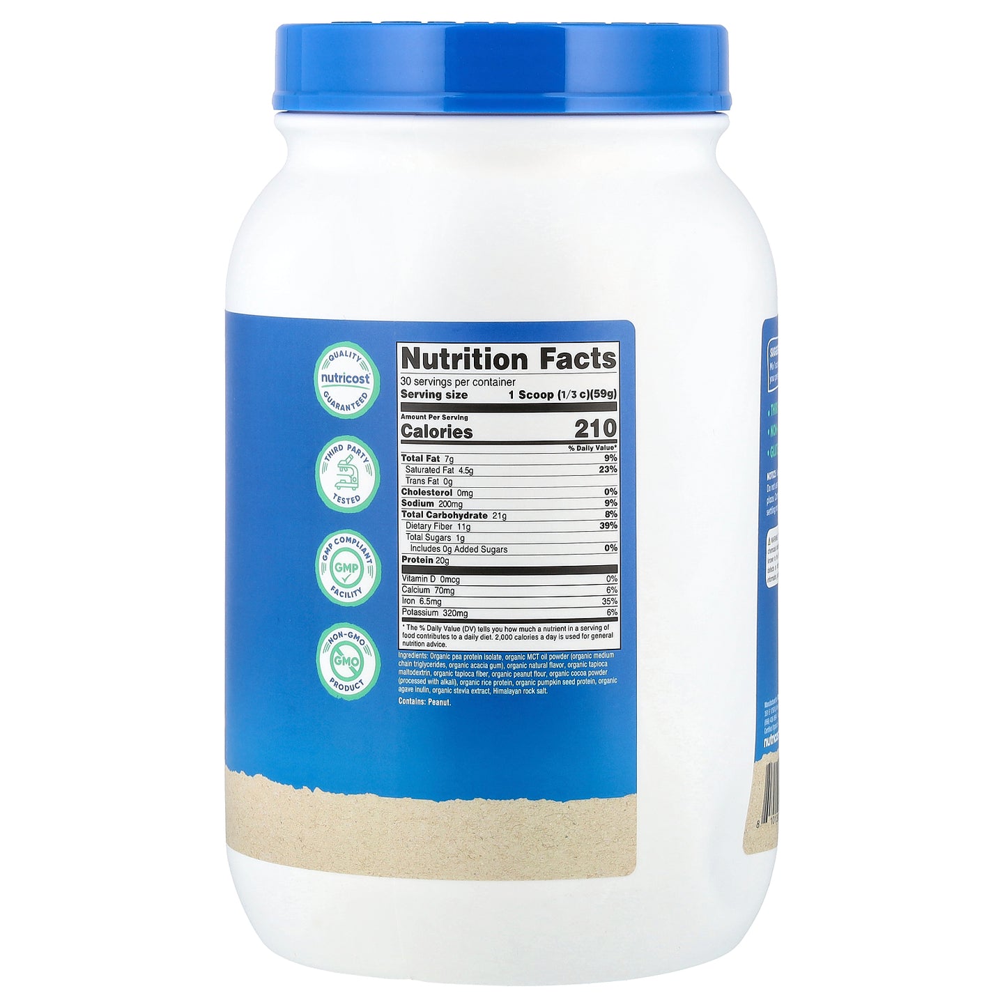 Nutricost, Organic Vegan Meal, Chocolate PB, 3.9 lb (1,763 g)