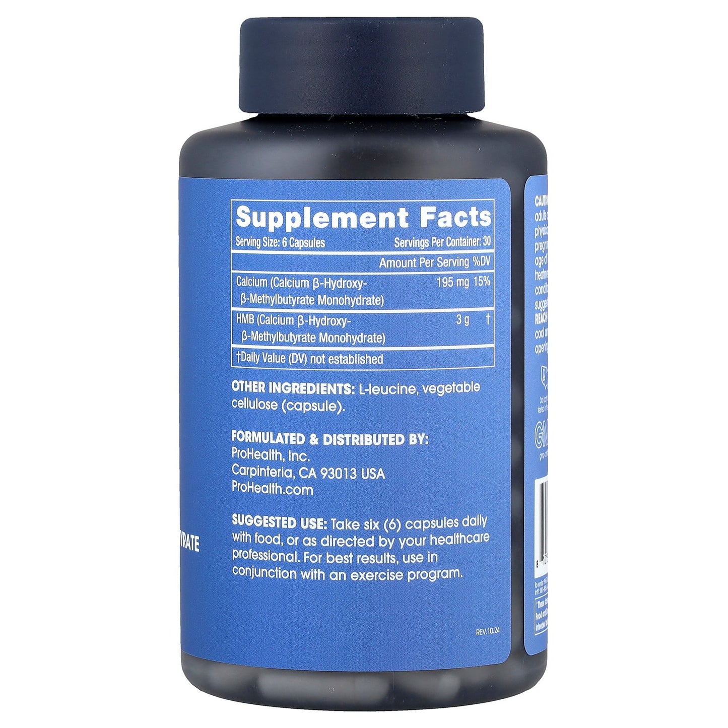 ProHealth Longevity, HMB B-Hydroxy-B-Methylbutyrate, 180 Capsules