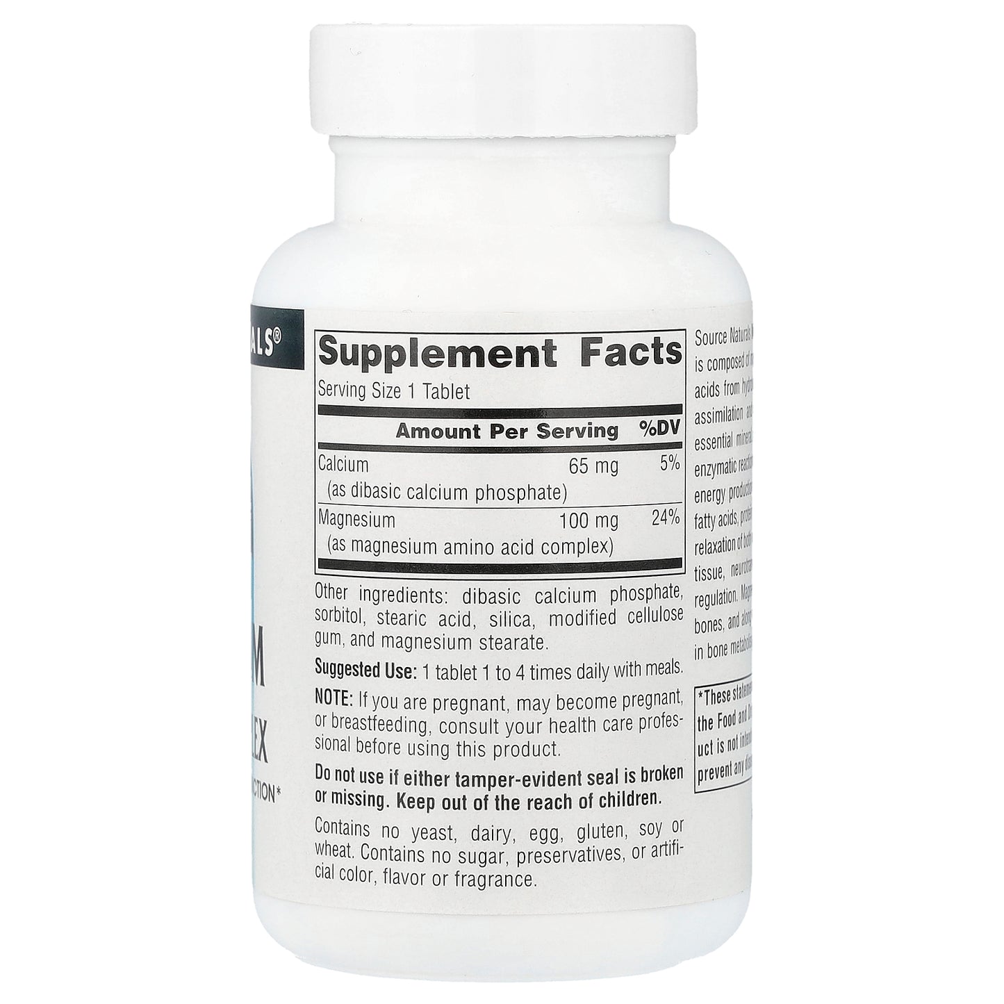 Source Naturals, Magnesium Chelate Complex, 100 mg, 100 Tablets