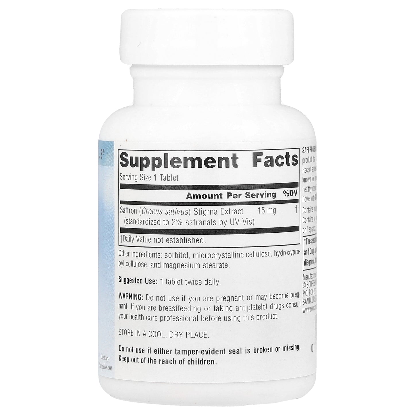 Source Naturals, Serene Science®, Saffron Extract, 15 mg, 30 Tablets