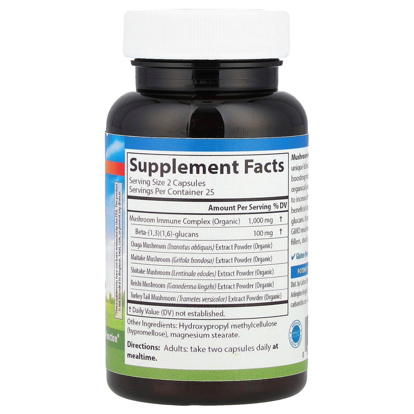 Carlson, Organic Blend Mushroom Immune, 50 Vegetarian Capsules