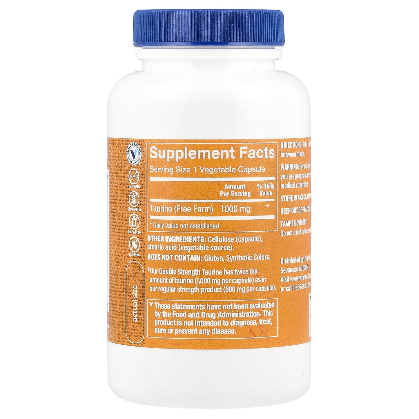The Vitamin Shoppe, Taurine, 1,000 mg, 100 Vegetable Capsules
