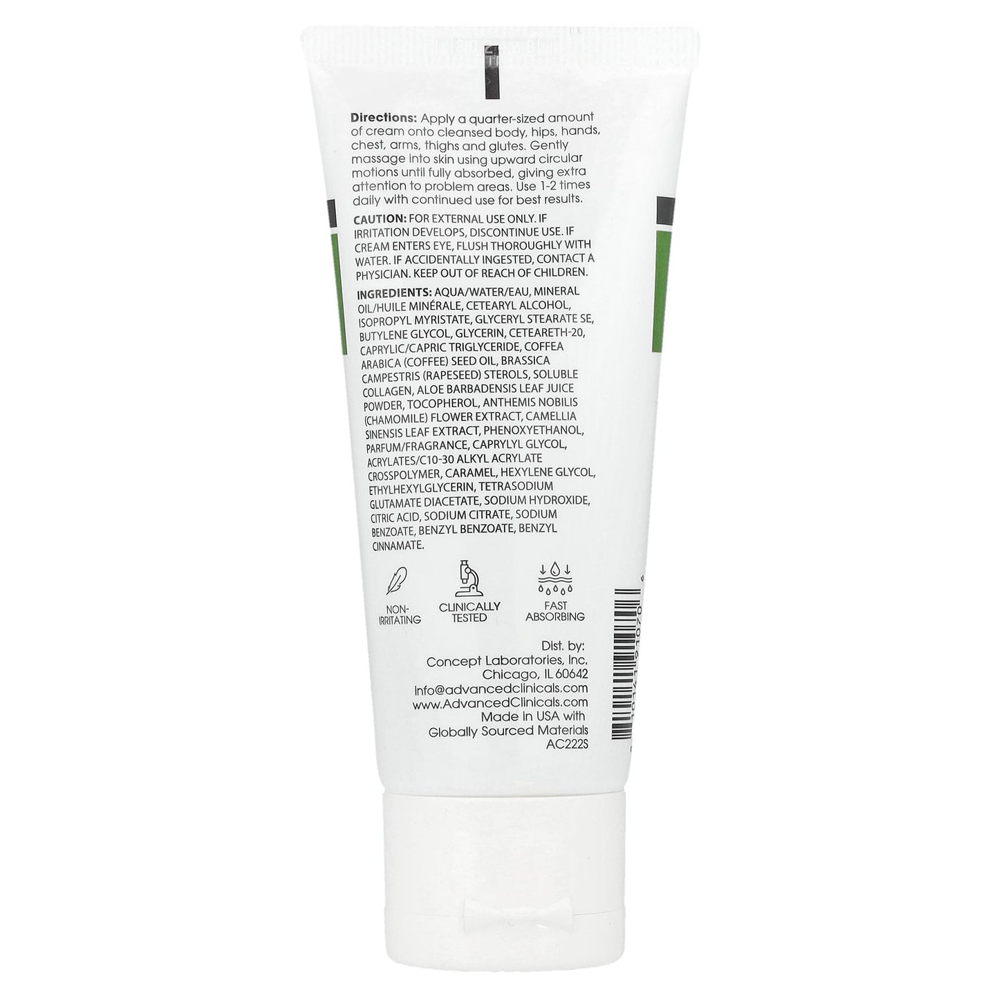 Advanced Clinicals, Green Coffee Bean Oil, Thermo-Firming™ Cream, 2 fl oz (59 ml)