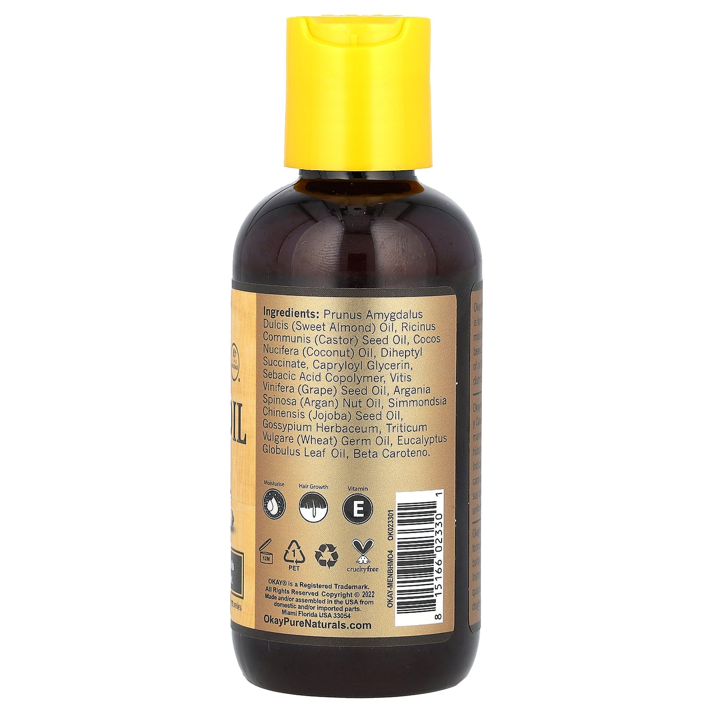 Okay Pure Naturals, Castor Oil, Hair & Beard, For Men, 4 oz (118 ml)