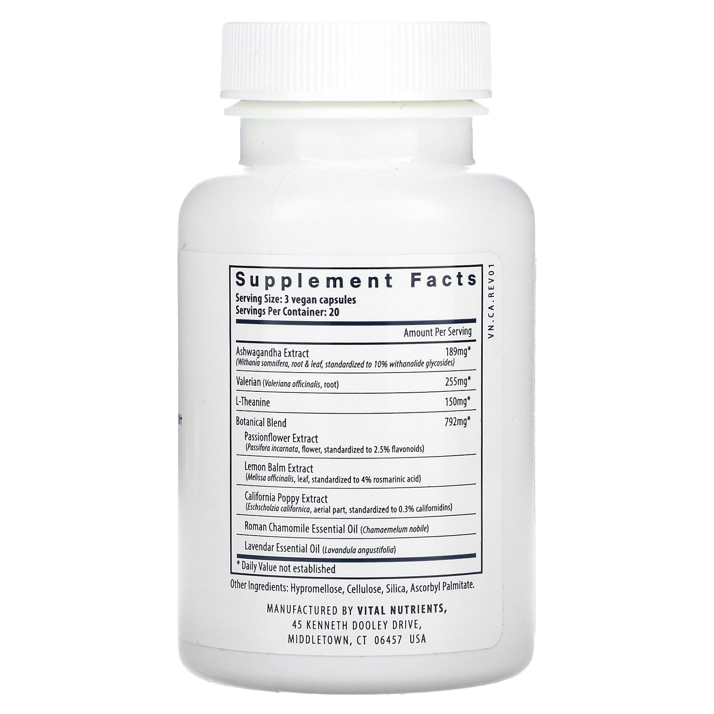 Vital Nutrients, Tension Ease With Ashwagandha, 60 Vegan Capsules