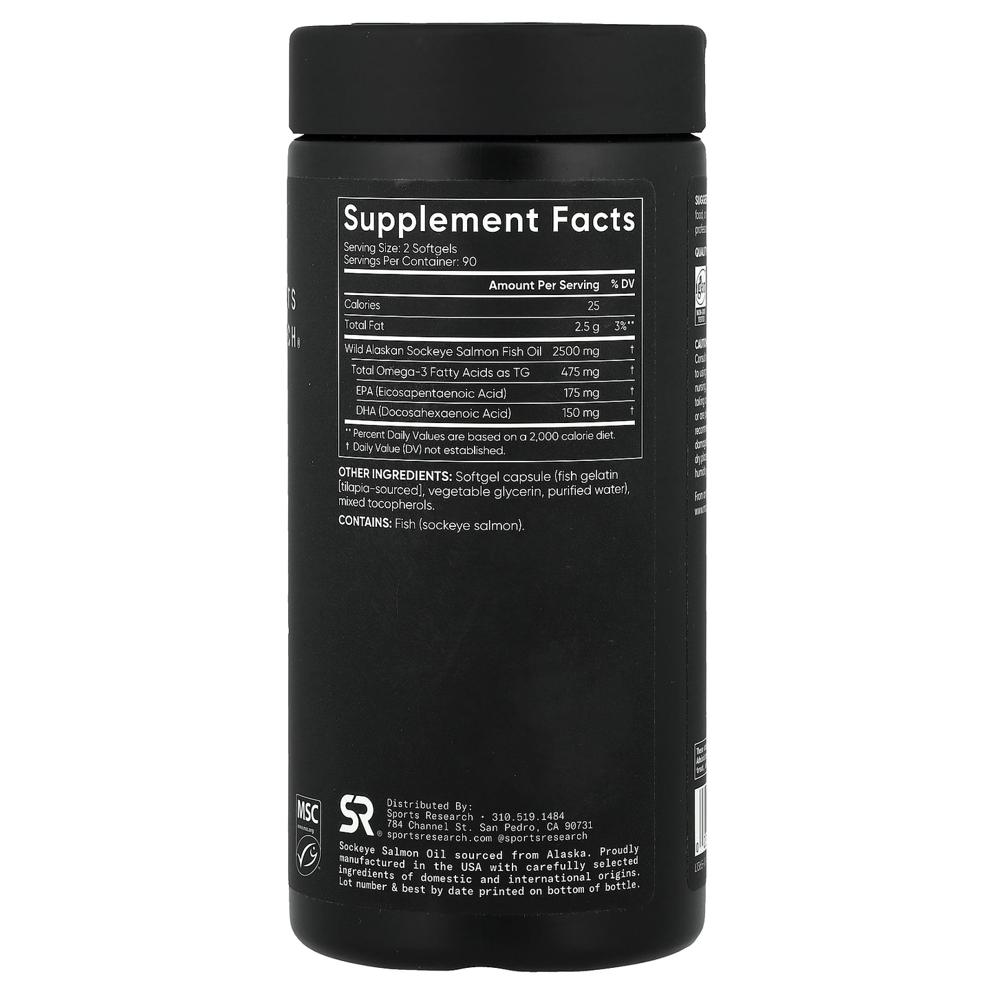 Sports Research, Alaskan Omega-3 Salmon Oil, Wild Caught Sockeye, 180 Softgels