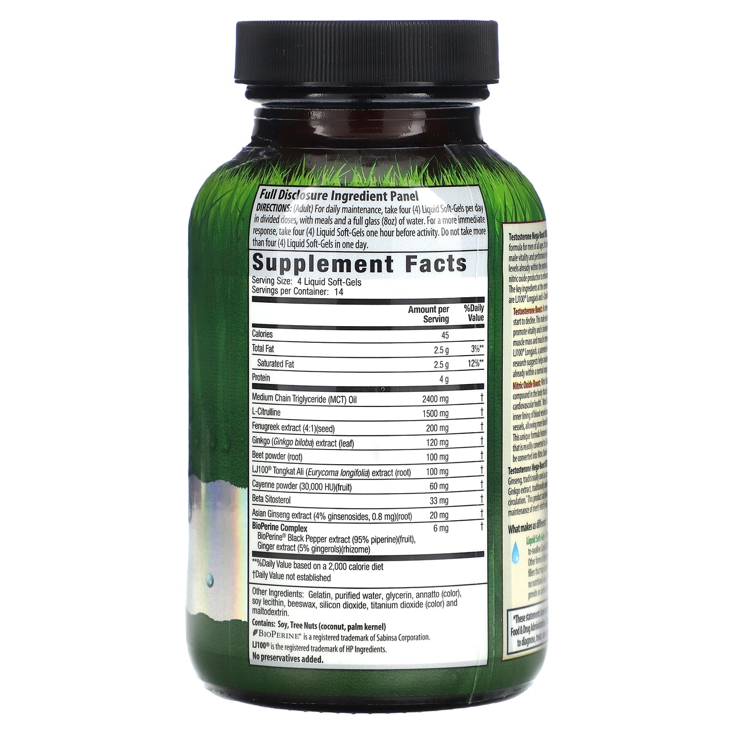 Irwin Naturals, Testosterone Mega-Boost Red, 56 Liquid Soft-Gels