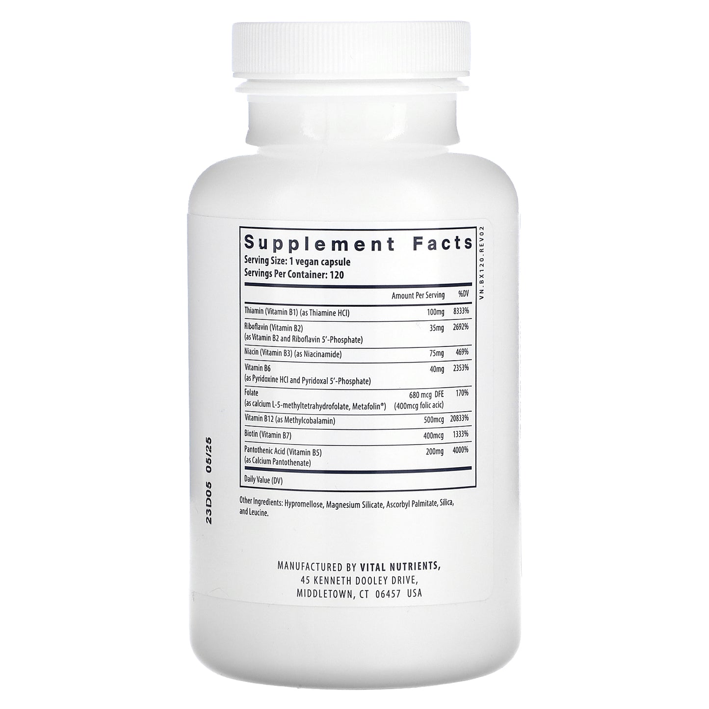 Vital Nutrients, B-Complex, 120 Vegan Capsules