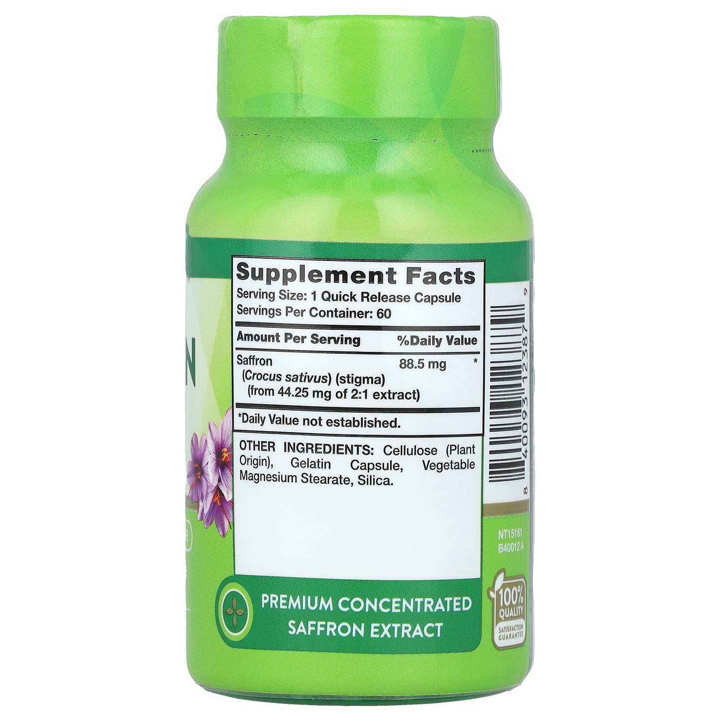 Nature's Truth, Supreme Saffron Extract, 60 Quick Release Capsules (88.5 mg per Capsule)
