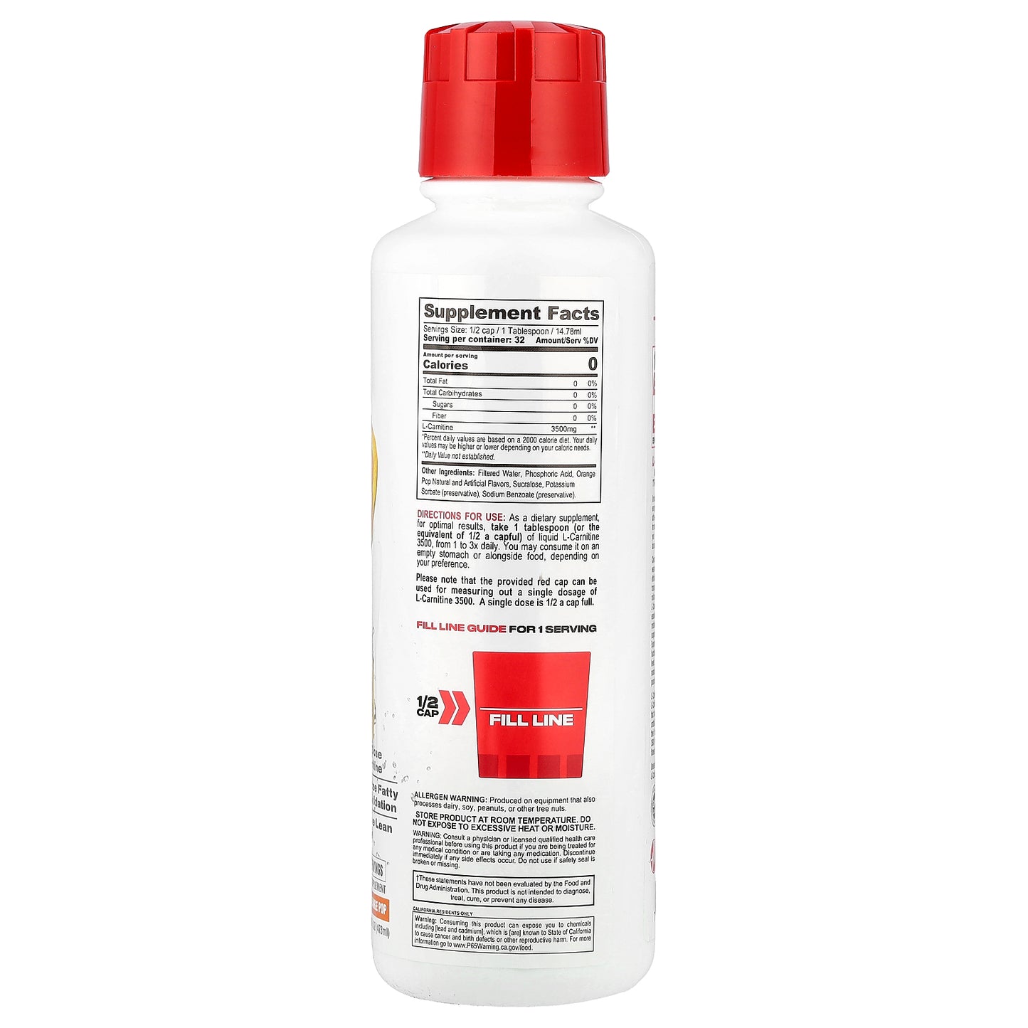 Metabolic Nutrition, L-Carnitine 3500®, Frozen Orange Pop, 16 fl oz (473 ml)