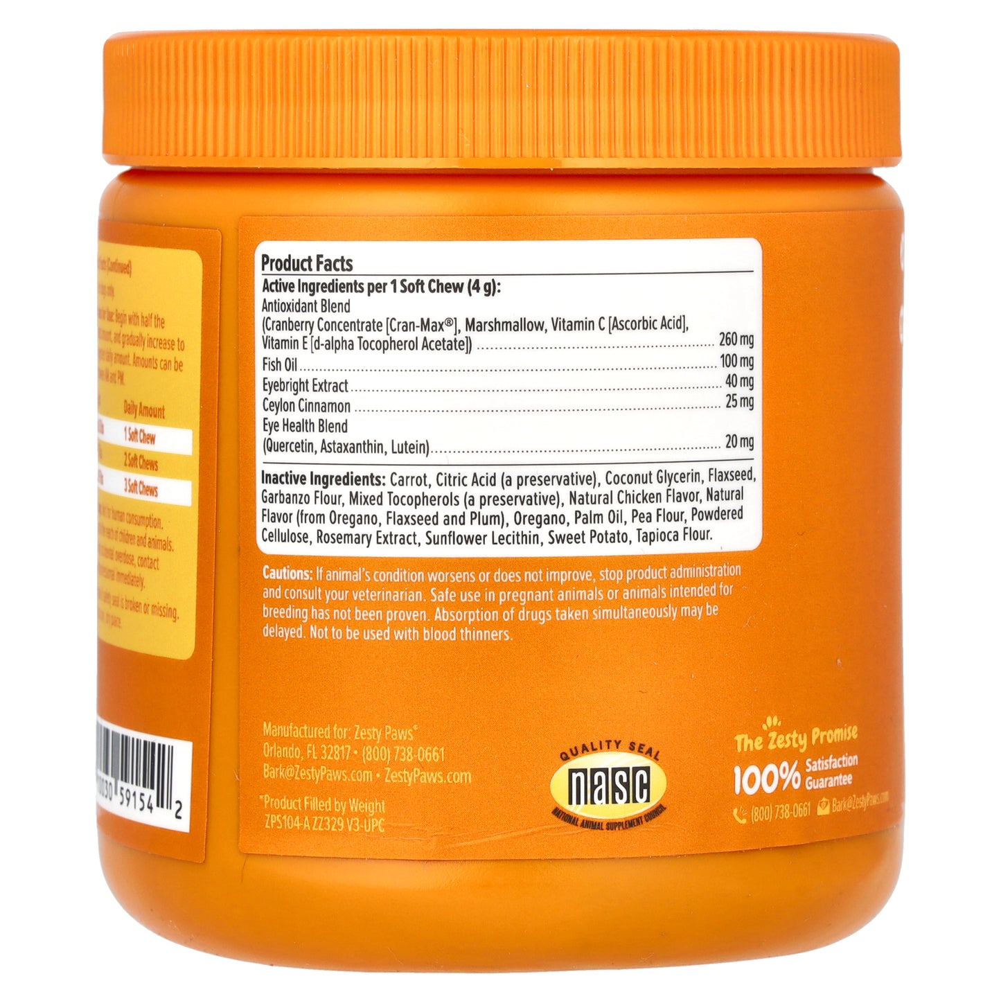 Zesty Paws, Tear Stain Bites, For Dogs, All Ages, Chicken, 90 Soft Chews, 12.7 oz (360 g)