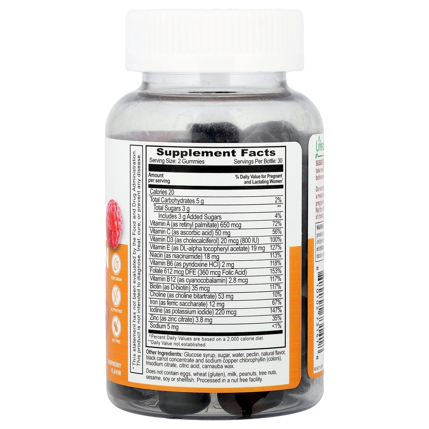 Lifeable, Multivitamin with Iron Gummies, Raspberry, 60 Gummies