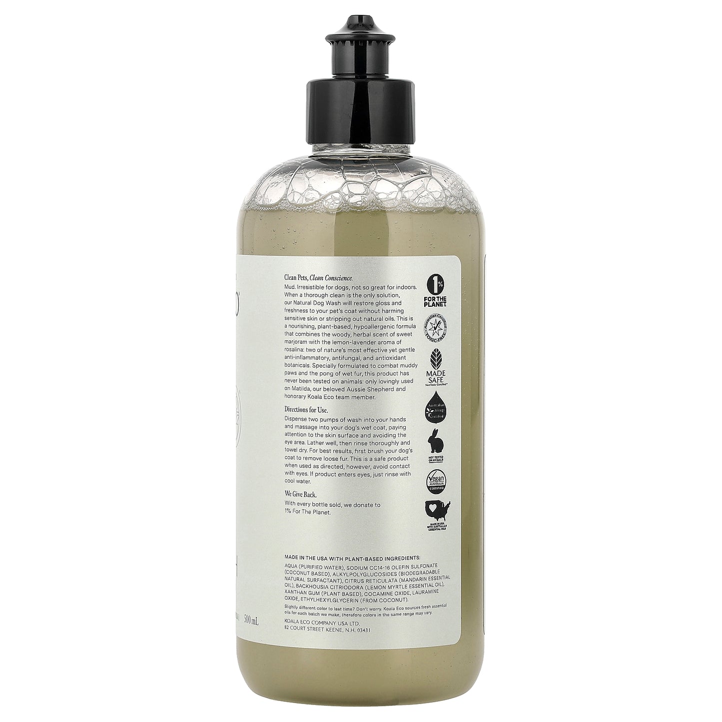Koala Eco, Natural Dog Wash, Australian Sweet Marjoram & Rosalina Essential Oil, 16.9 fl oz (500 ml)