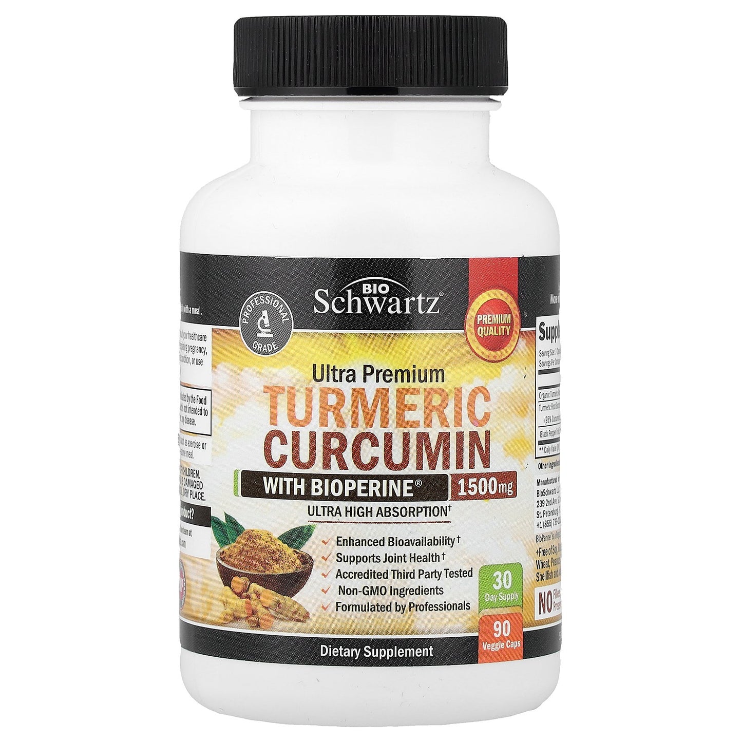 BioSchwartz, Ultra Premium Turmeric Curcumin With Bioperine®, 90 Veggie Caps