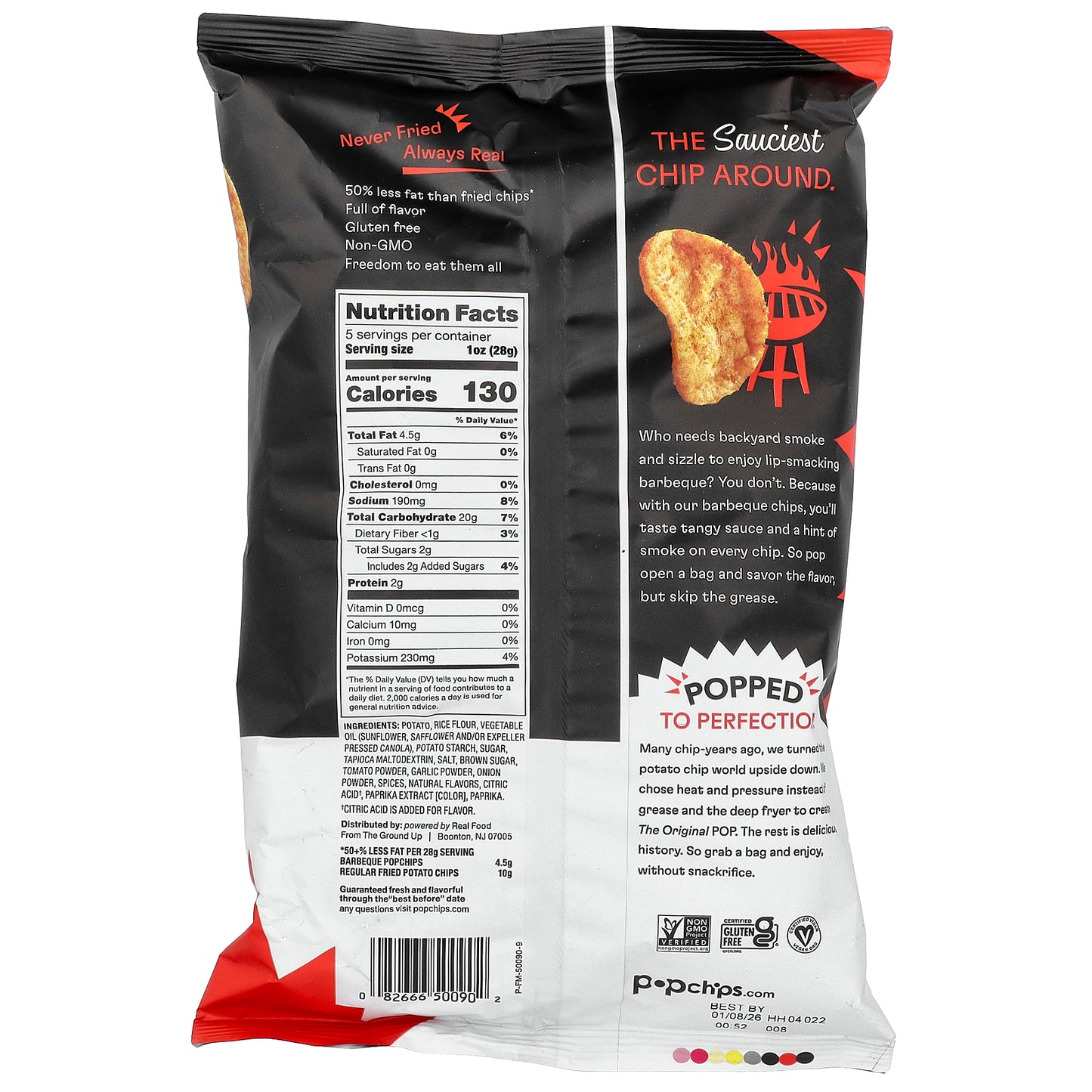 Popchips, Popped Potato Snack, BBQ, 5 oz (142 g)