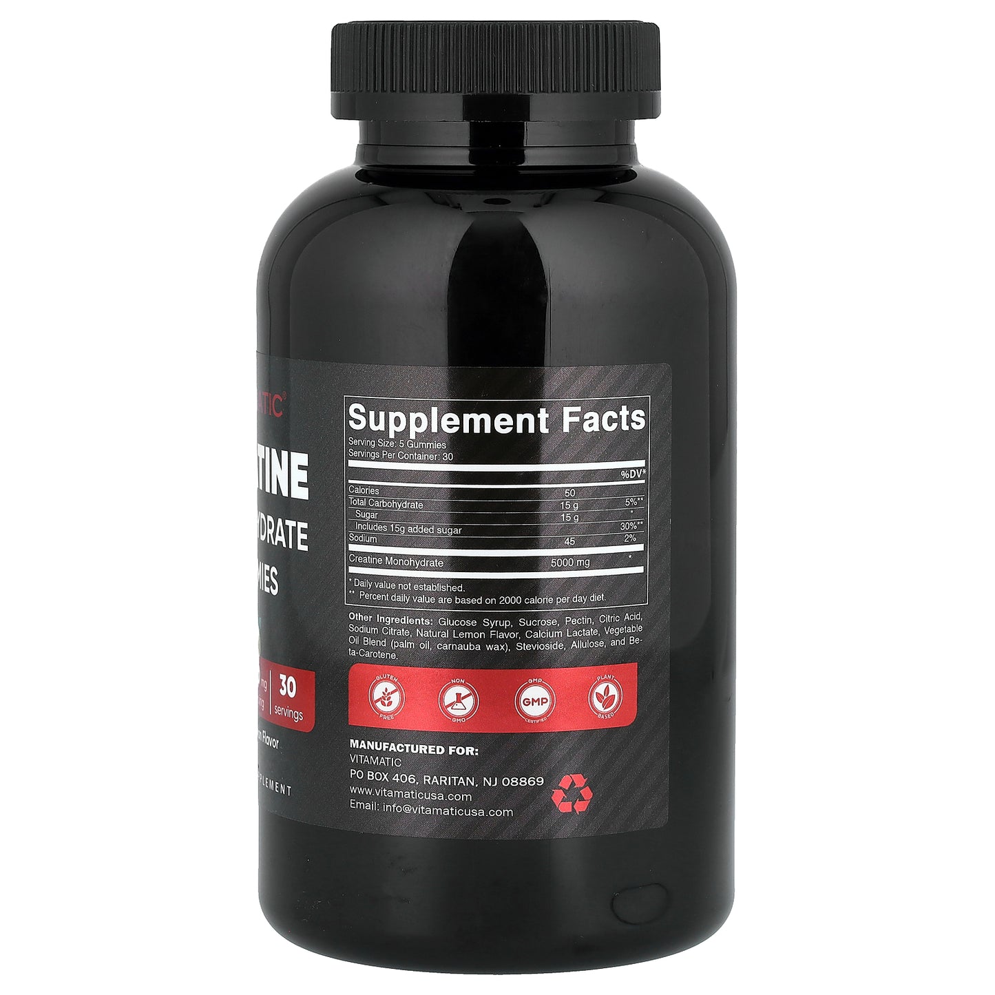 Vitamatic, Creatine Monohydrate Gummies, Lemon, 150 Gummies (1,000 mg per Gummy)